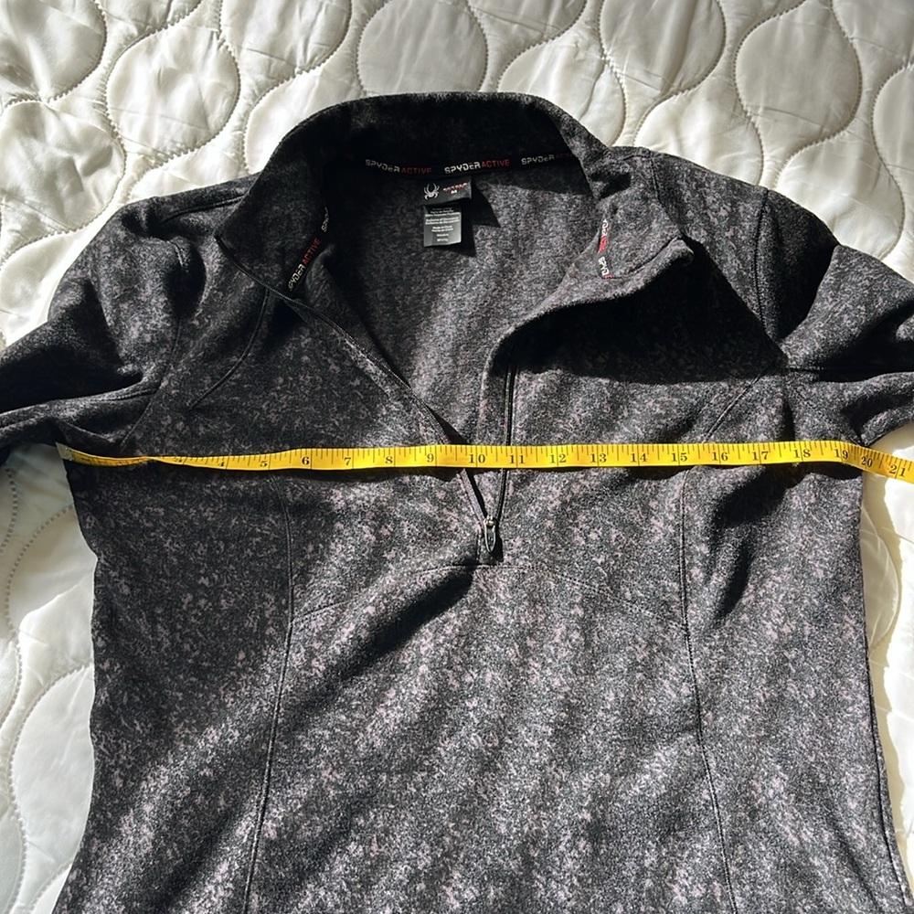 Spyder Active Black Patterned Half-Zip Jacket - image 8